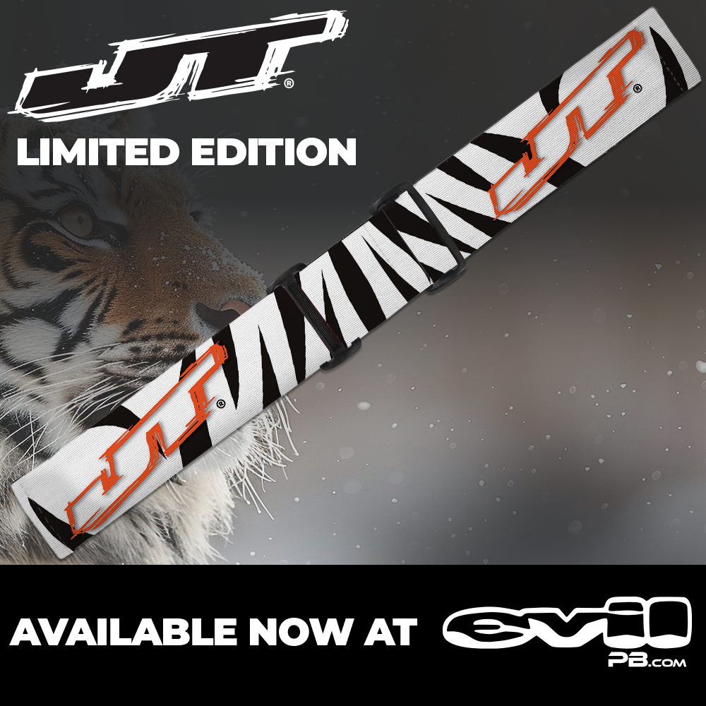 JT Paintball Goggle Strap - SNOW TIGER Orange logo (LIMITED EDITION)