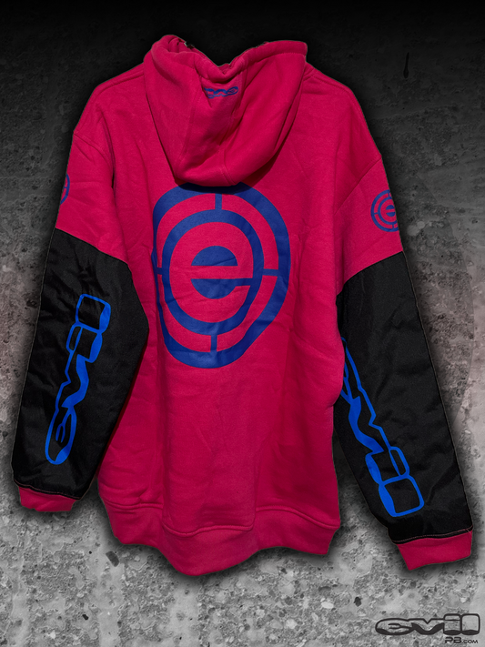 Ultra EVIL Playing Hoodie - Pink w/ Blue Logo