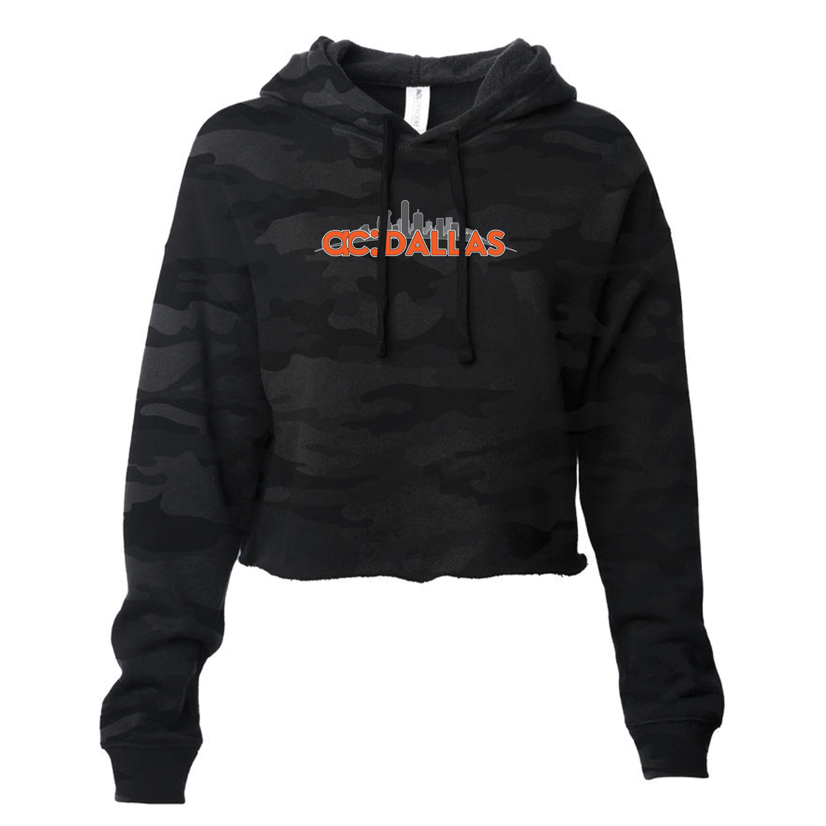 Crop Hoodie - ac: Dallas Black Camo Crop