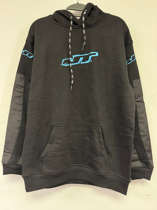 JT Grind Playing Hoodie - Black Teal Logo