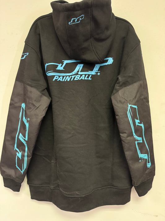 JT Grind Playing Hoodie - Black Teal Logo