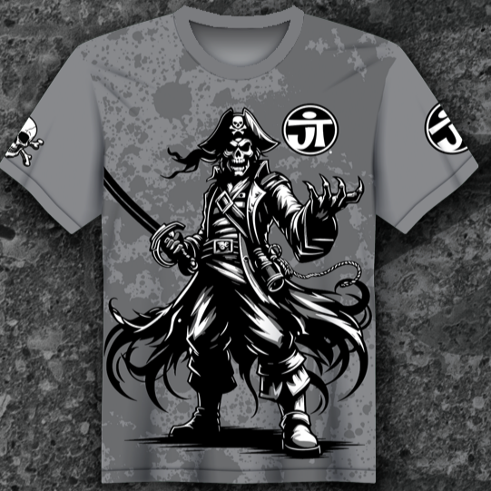 2025 EVIL ULTRA Air Shirt: JT Pirate Skeleton Harbor Gray PREORDER