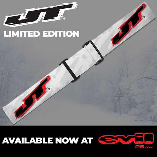 JT Paintball Goggle Strap - Frost Brush Camo Black logo(LIMITED EDITION)