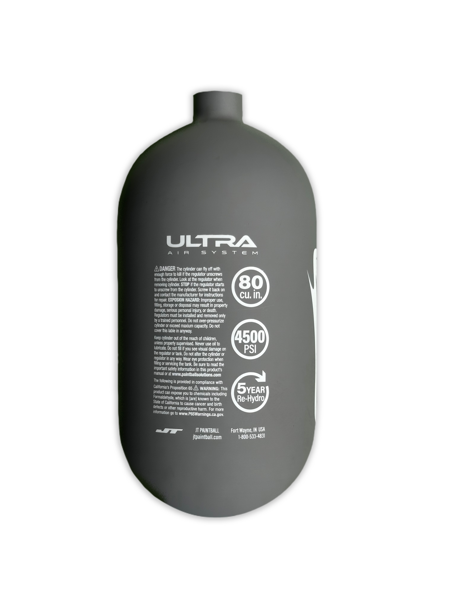 JT Ultra Air System 80/4500 Bottle - Matte Gray