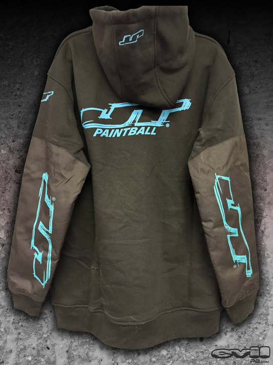 JT Grind Playing Hoodie - Black Teal Logo