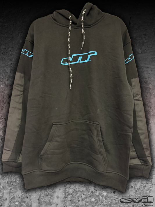 JT Grind Playing Hoodie - Black Teal Logo